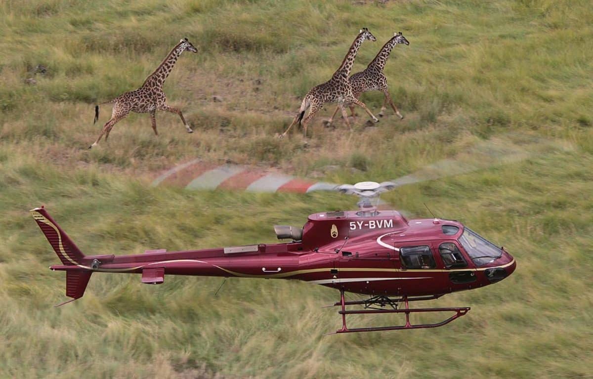 helicopter flights in Tanzania